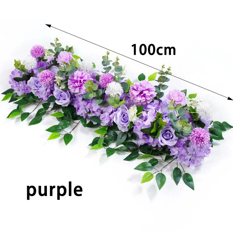 39.4-Inch Artificial White Rose Flower Row