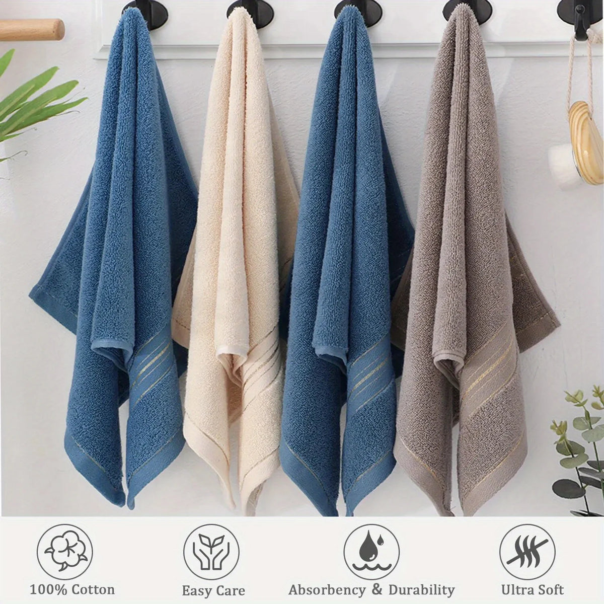 Quick-Dry Pure Cotton Bath Towel