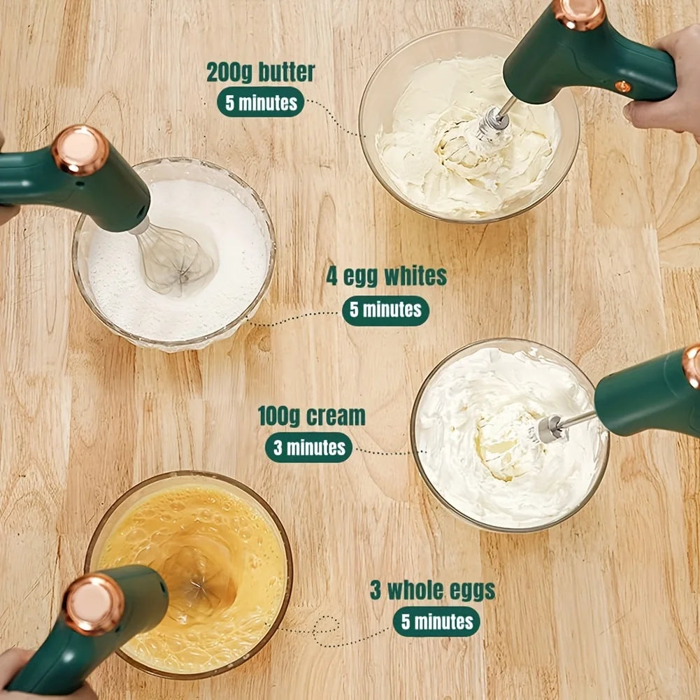 USB Rechargeable 3-Speed Hand Mixer
