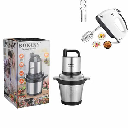 Electric Food Grinder with Stainless Steel Bowl