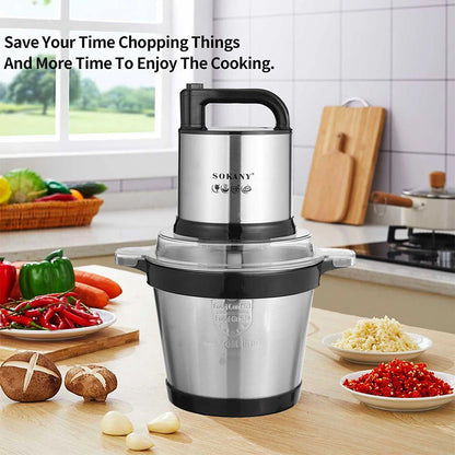 Electric Food Grinder with Stainless Steel Bowl
