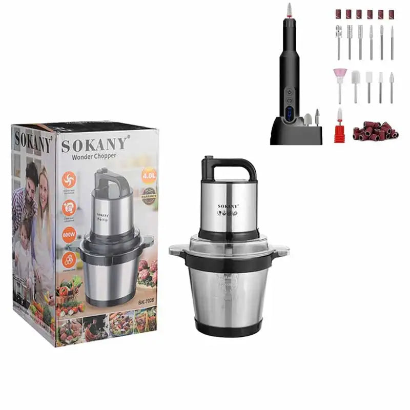 Electric Food Grinder with Stainless Steel Bowl