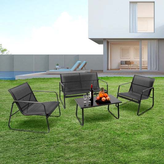 4-Piece Outdoor Patio Furniture Set with Table