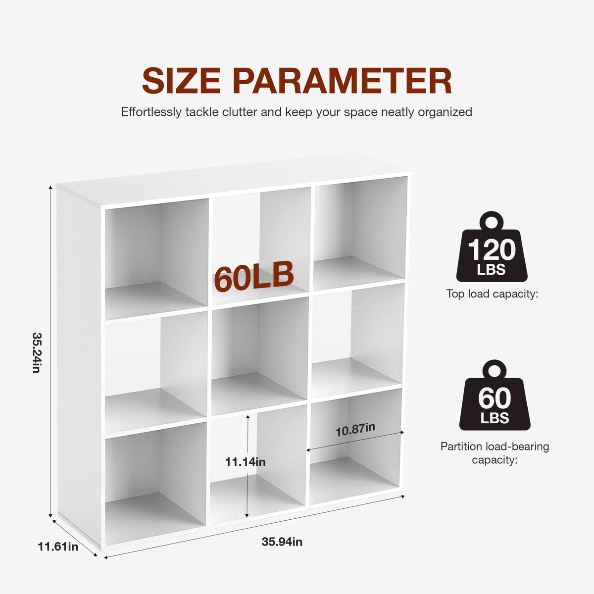 9-Cube Wooden Storage Organizer