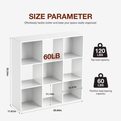 9-Cube Wooden Storage Organizer