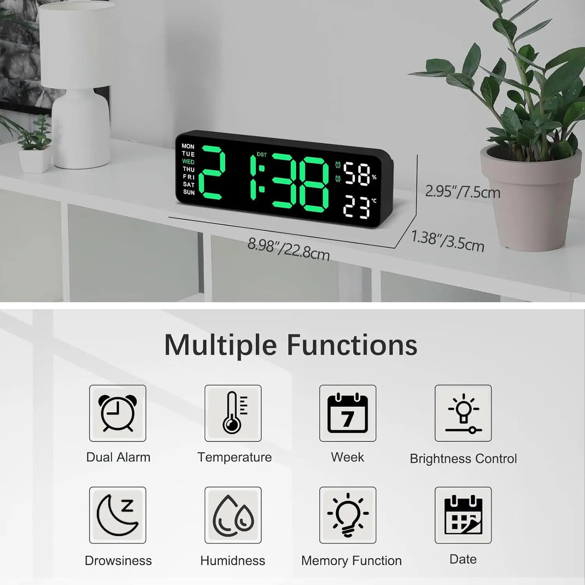 USB LED Wall and Desk Clock