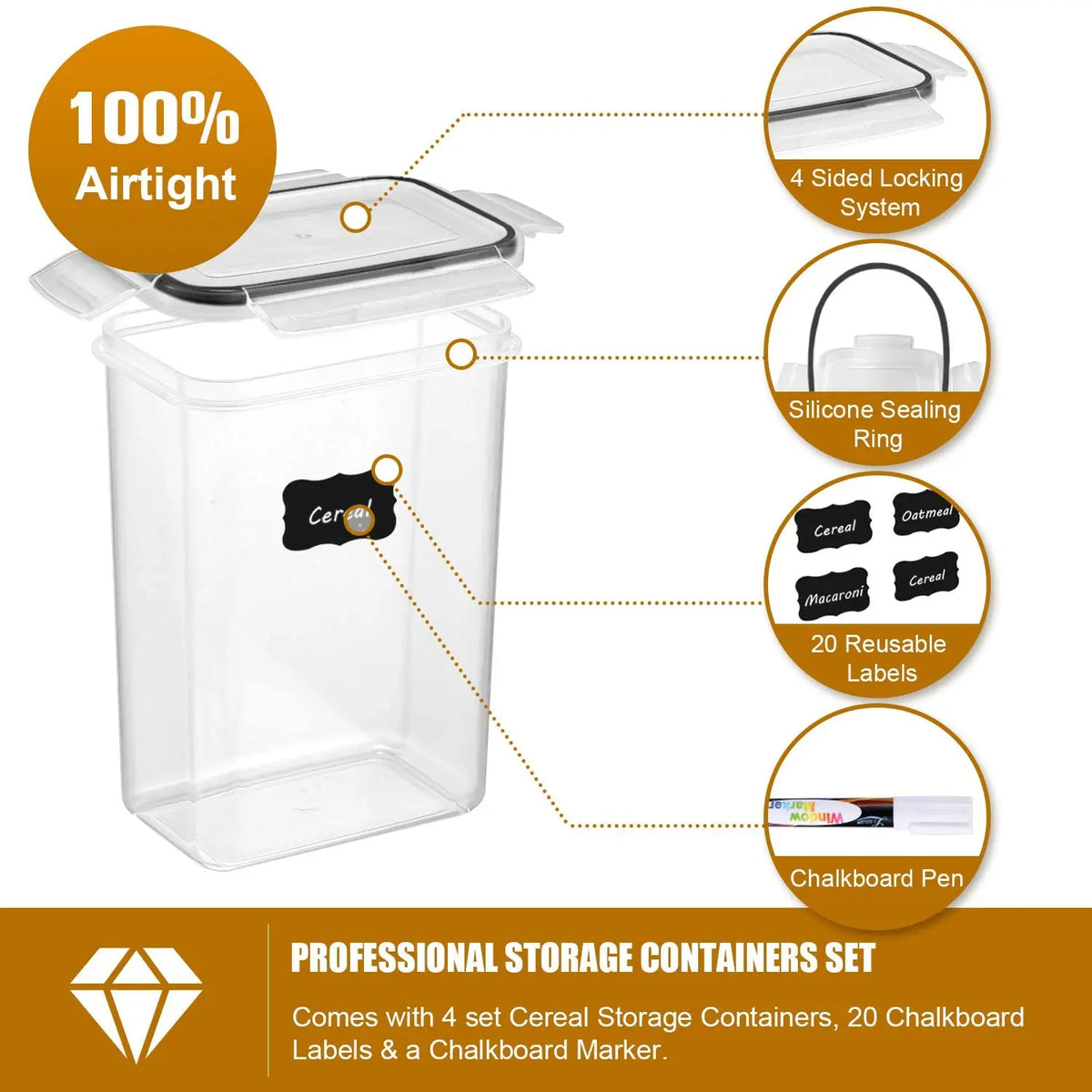 7-Piece Airtight Food Storage Container Set