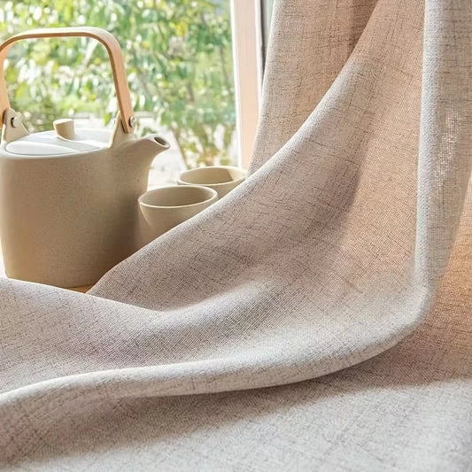 Linen-Style Sheer Curtain Panel