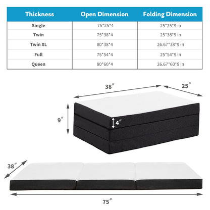 Tri-Fold Portable Floor Mattress