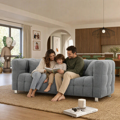 80-Inch Teddy Fleece 3-Seater Sofa