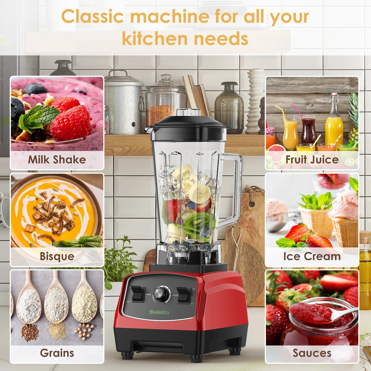 2,200-Watt Commercial Blender and Food Processor