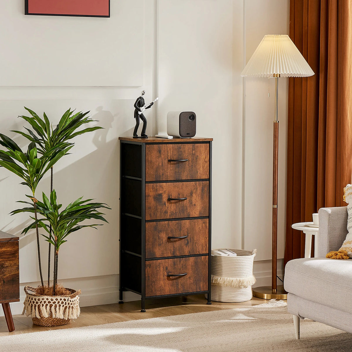 Four-Drawer Fabric Storage Cabinet