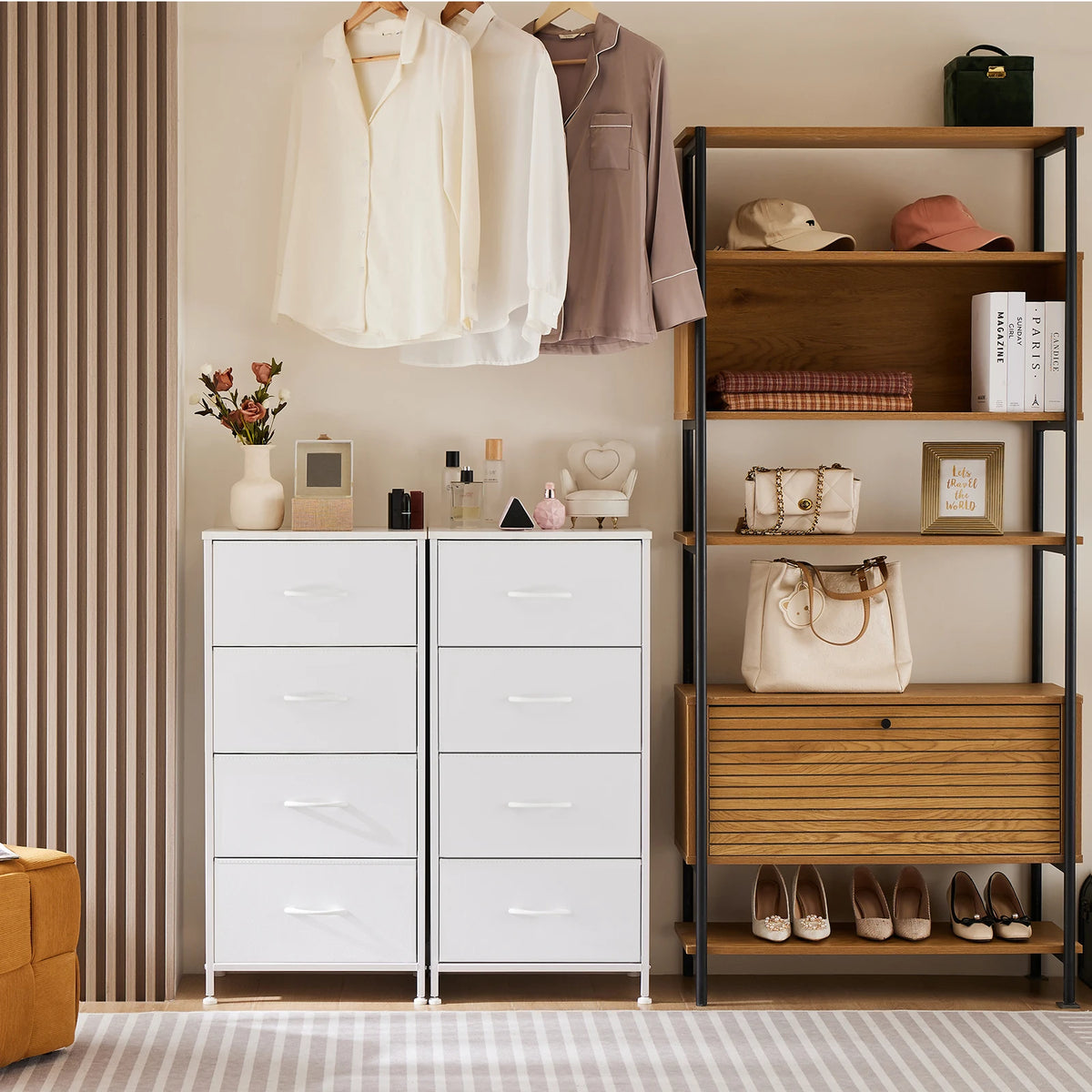 Four-Drawer Fabric Storage Cabinet