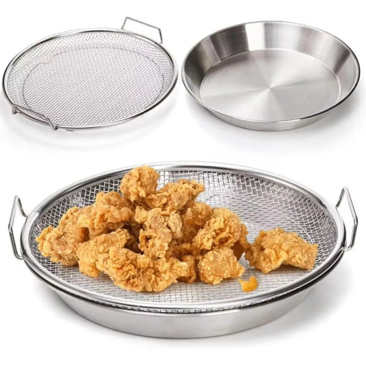 Stainless Steel Frying Rack with Draining Tray