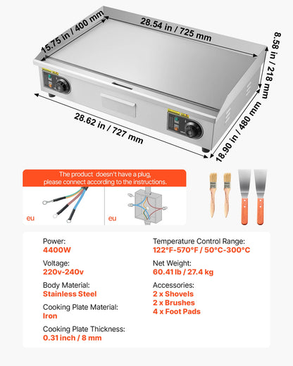 Commercial Electric Flat-Top Griddle
