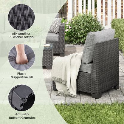 Patio Sectional Sofa Set with Ottoman