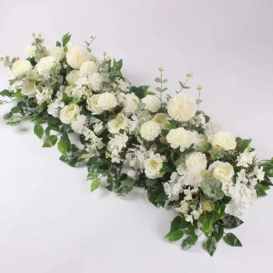 39.4-Inch Artificial White Rose Flower Row