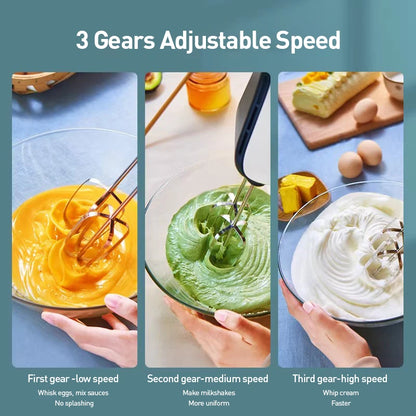 3-Speed Hand Mixer with Two Beaters