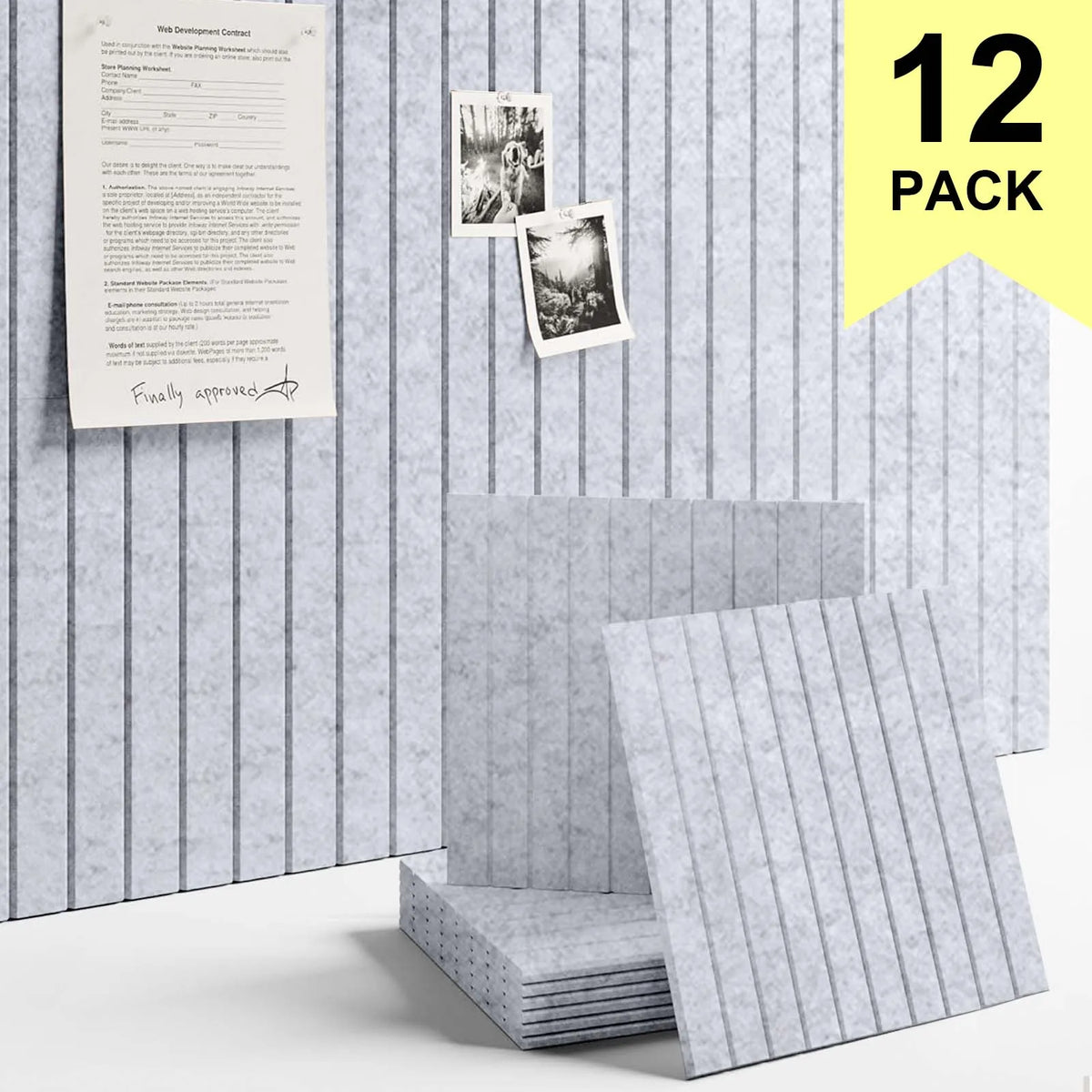 Set of 6/12 Hexagonal Acoustic Felt Wall Panels