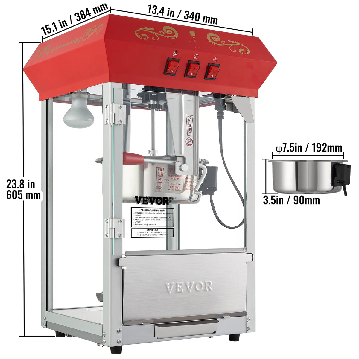 8/12-Ounce Commercial Electric Popcorn Maker