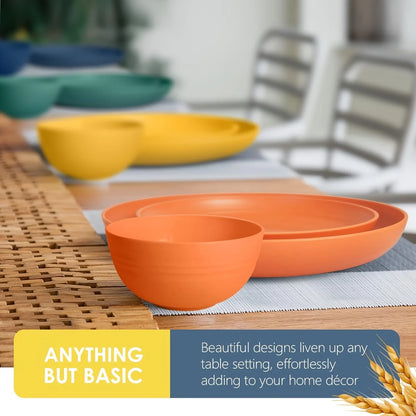 32-Piece Wheat Straw Dinnerware Set for 8