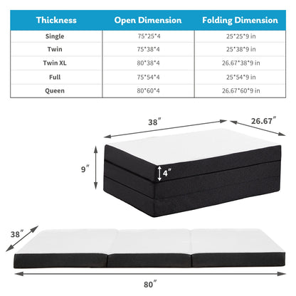 Tri-Fold Portable Floor Mattress