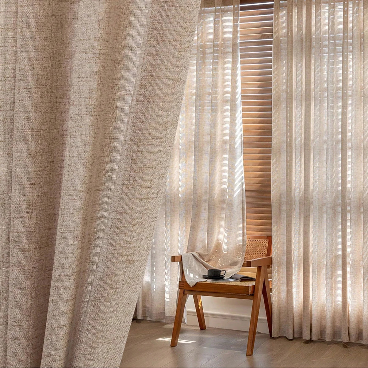 Japanese Linen Sheer Curtain Panel