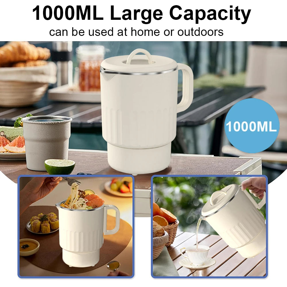 1-Liter Electric Kettle with Steaming Rack