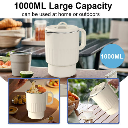 1-Liter Electric Kettle with Steaming Rack