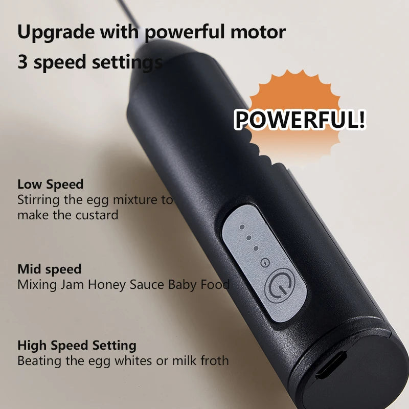 3-Speed USB Rechargeable Milk Frother