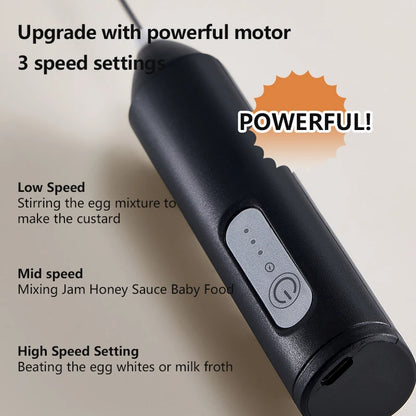 3-Speed USB Rechargeable Milk Frother