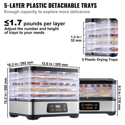5-Tray 300-Watt Food Dehydrator