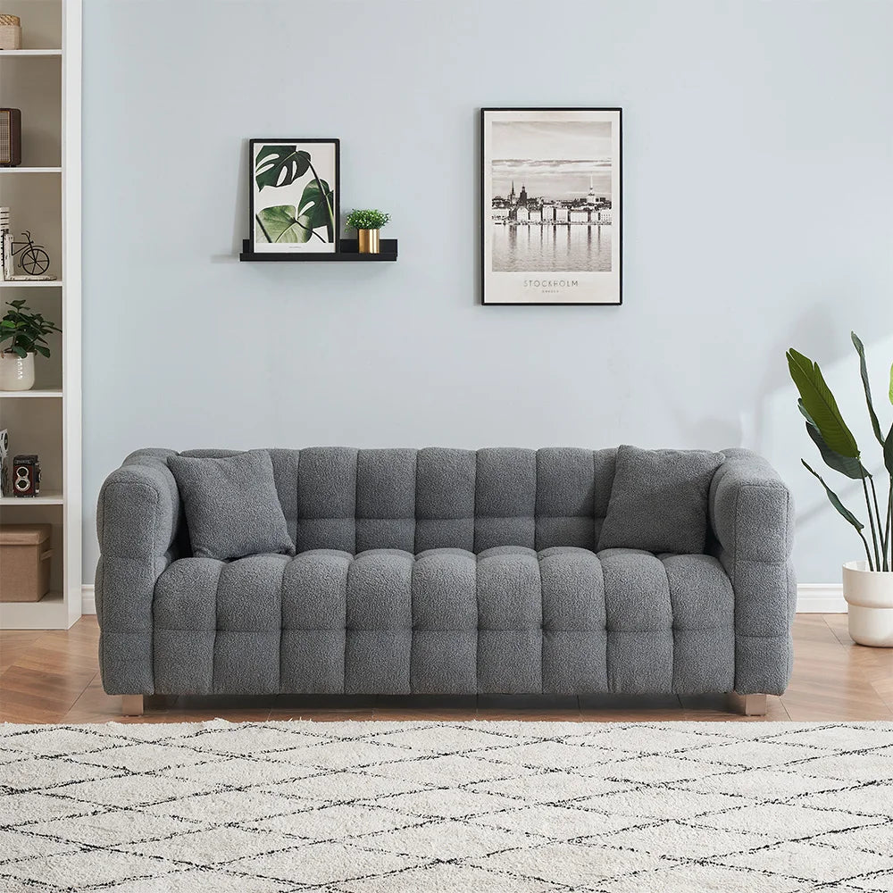 80-Inch Teddy Fleece 3-Seater Sofa
