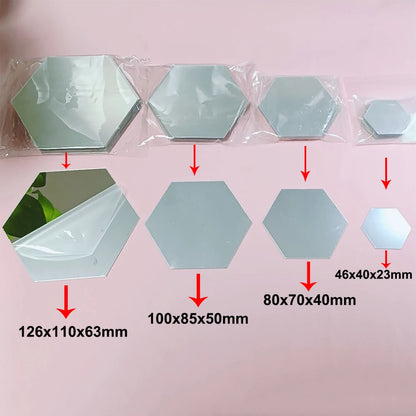Set of 6/12 Hexagonal Mirror Wall Decals