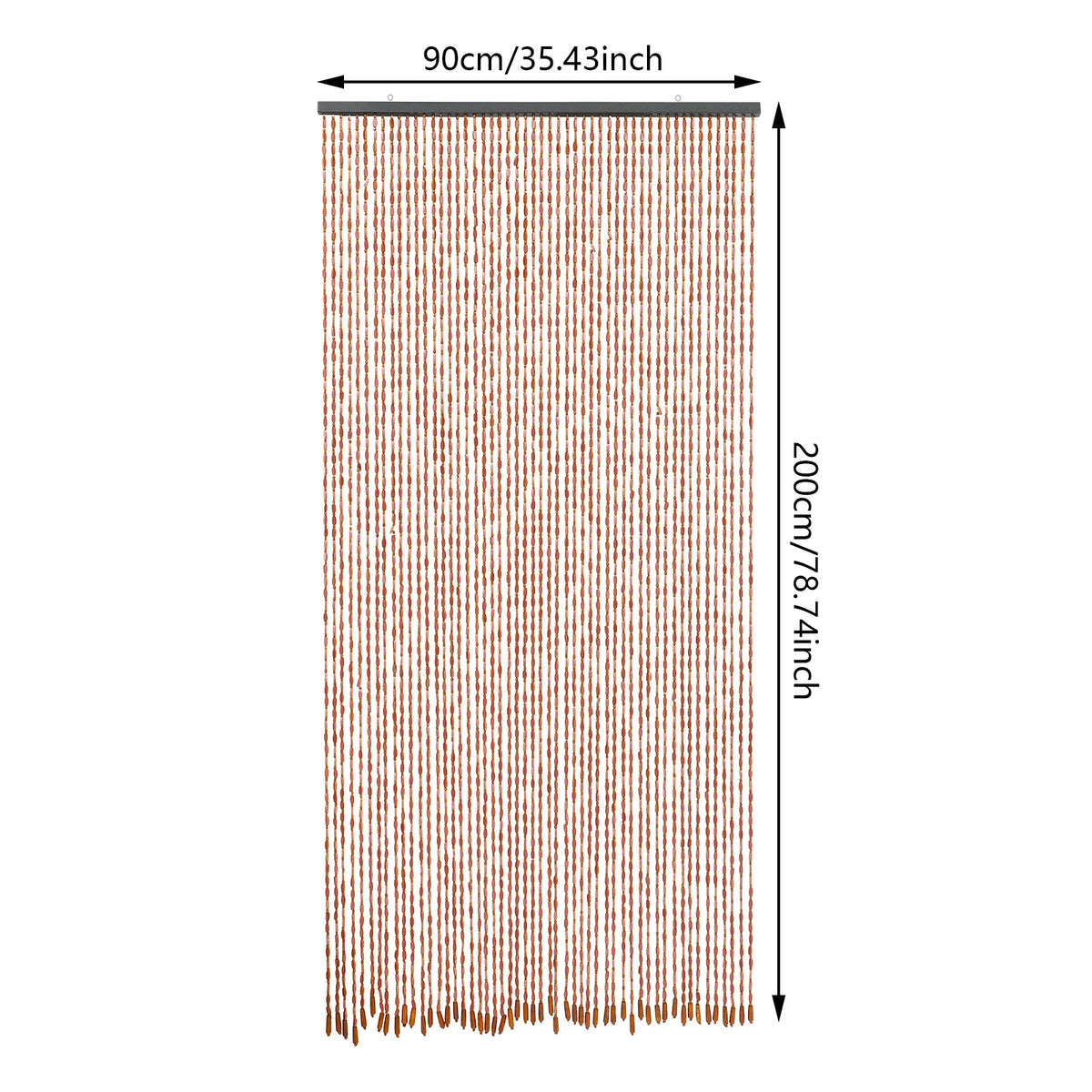 78.7 x 35.4-Inch Bamboo Beaded Door Curtain