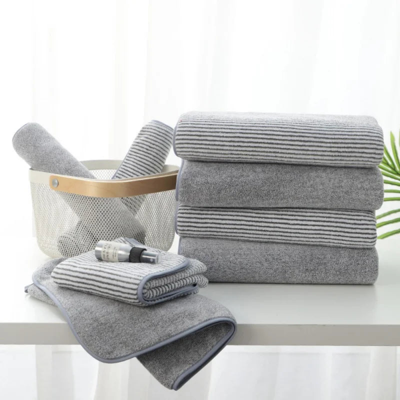 Quick-Dry Striped Towel Set