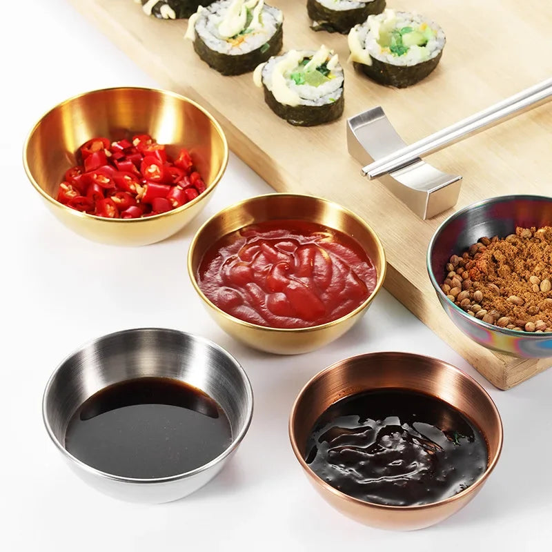 Set of 2/4 Stainless Steel Sauce Dishes