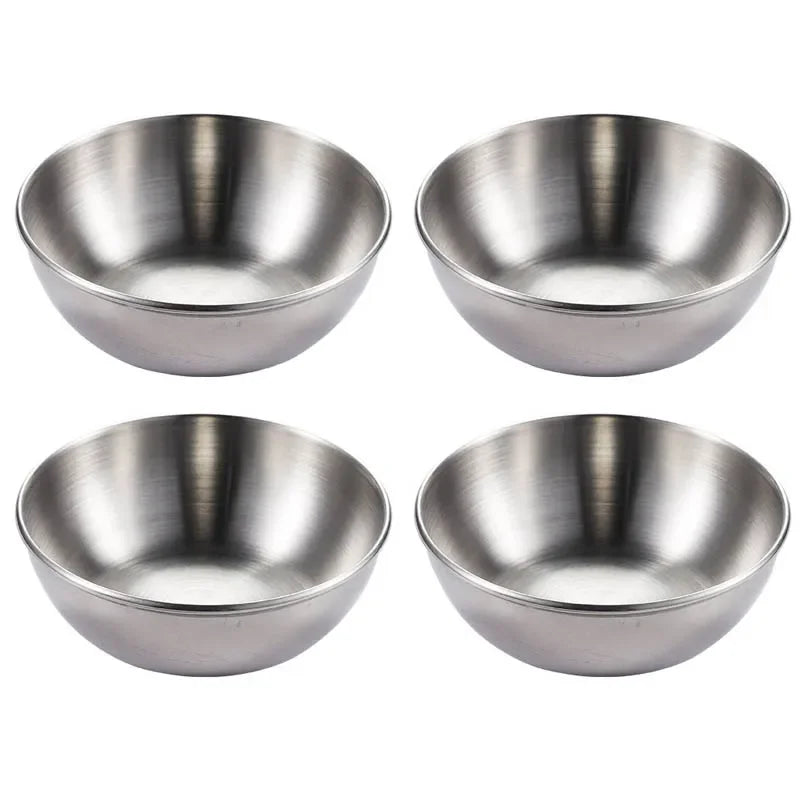 Set of 2/4 Stainless Steel Sauce Dishes