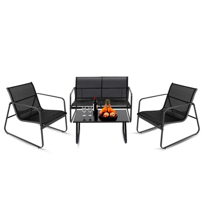 4-Piece Outdoor Patio Furniture Set with Table