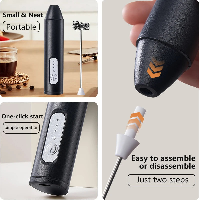 3-Speed USB Rechargeable Milk Frother