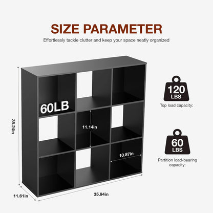 9-Cube Wooden Storage Organizer