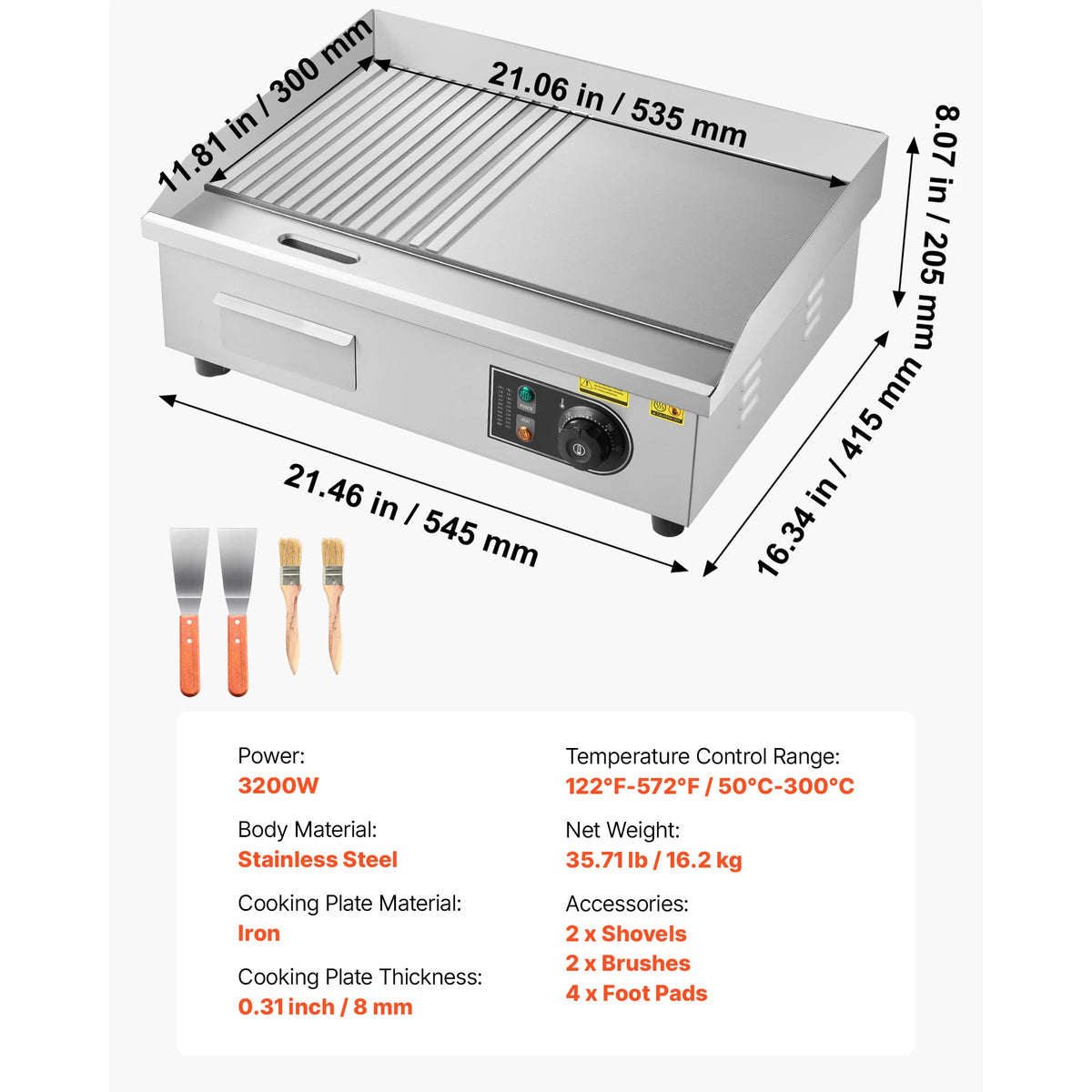 Commercial Electric Flat-Top Griddle