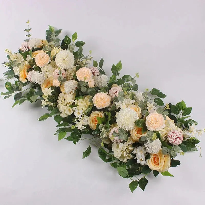 39.4-Inch Artificial White Rose Flower Row