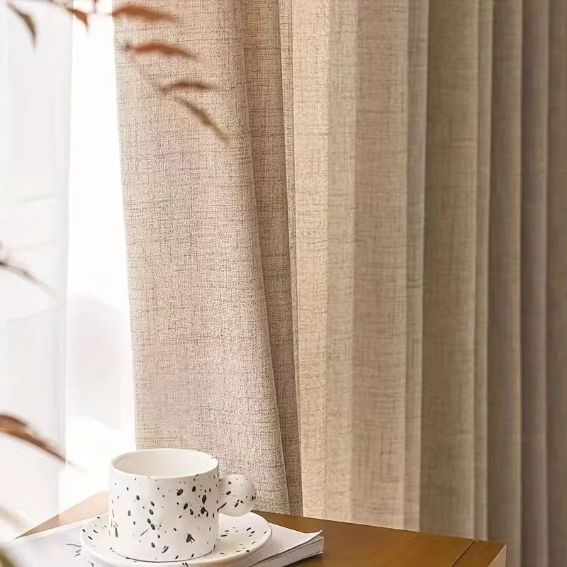 Linen-Style Sheer Curtain Panel