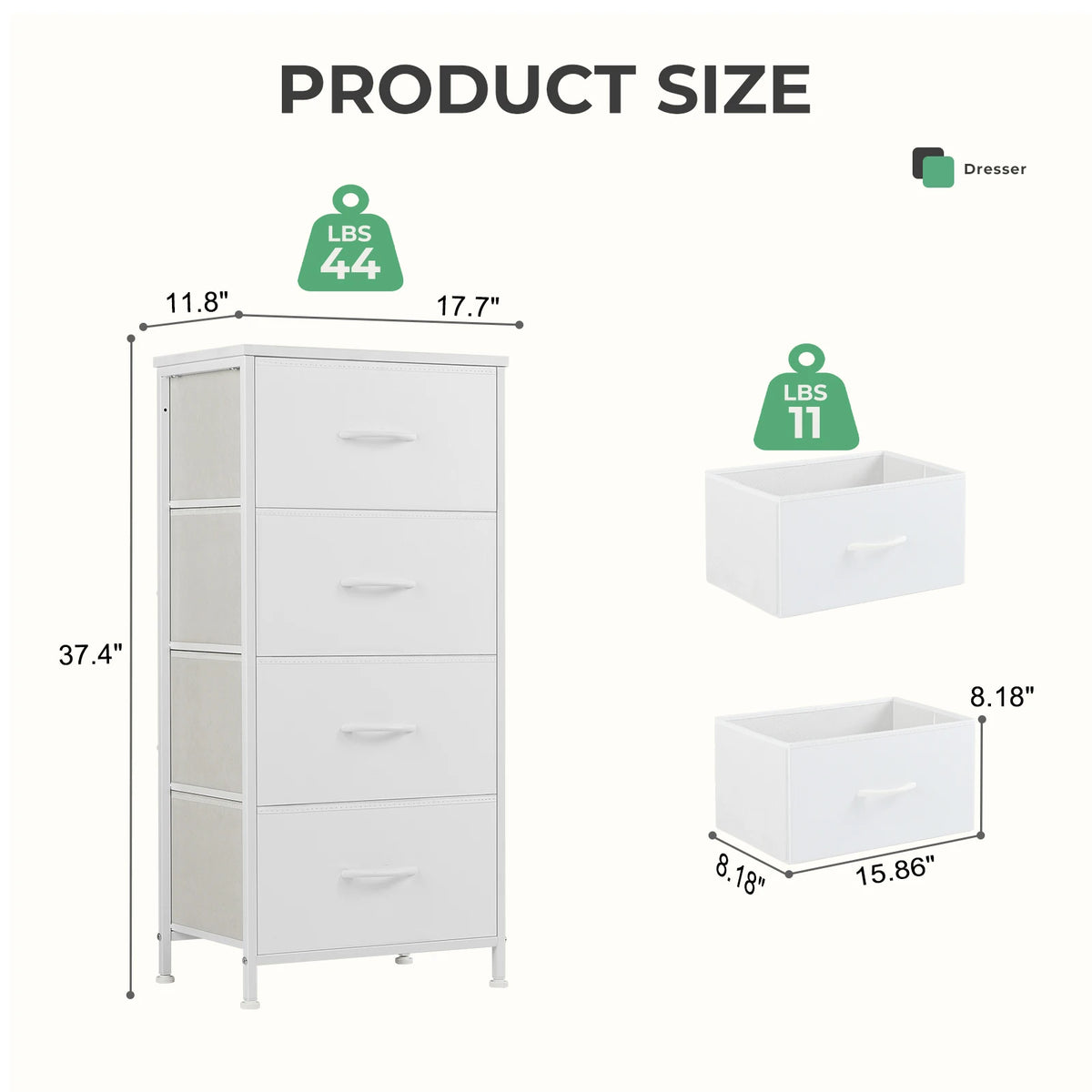 Four-Drawer Fabric Storage Cabinet