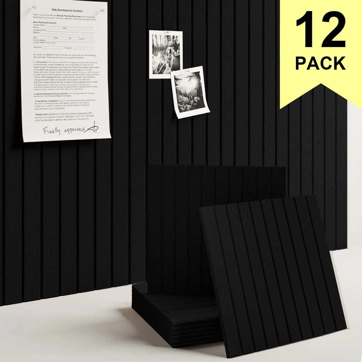 Set of 6/12 Hexagonal Acoustic Felt Wall Panels