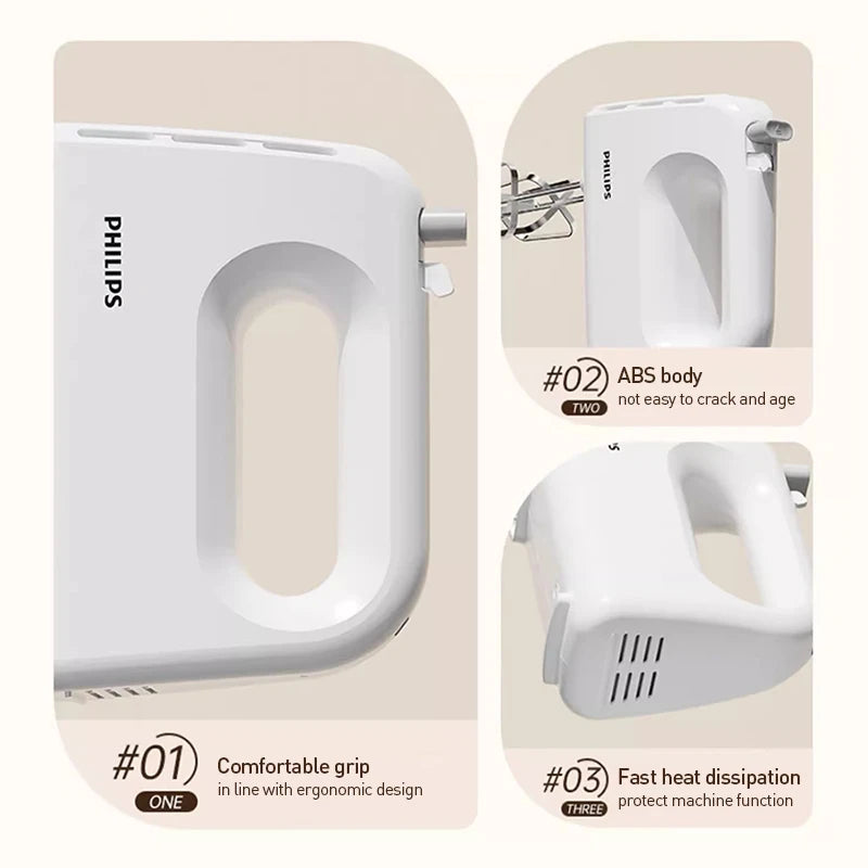 3-Speed Hand Mixer with Two Beaters