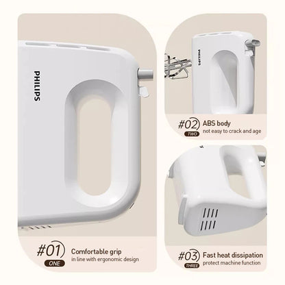 3-Speed Hand Mixer with Two Beaters