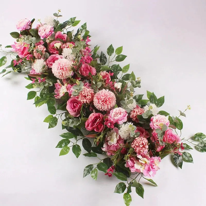 39.4-Inch Artificial White Rose Flower Row