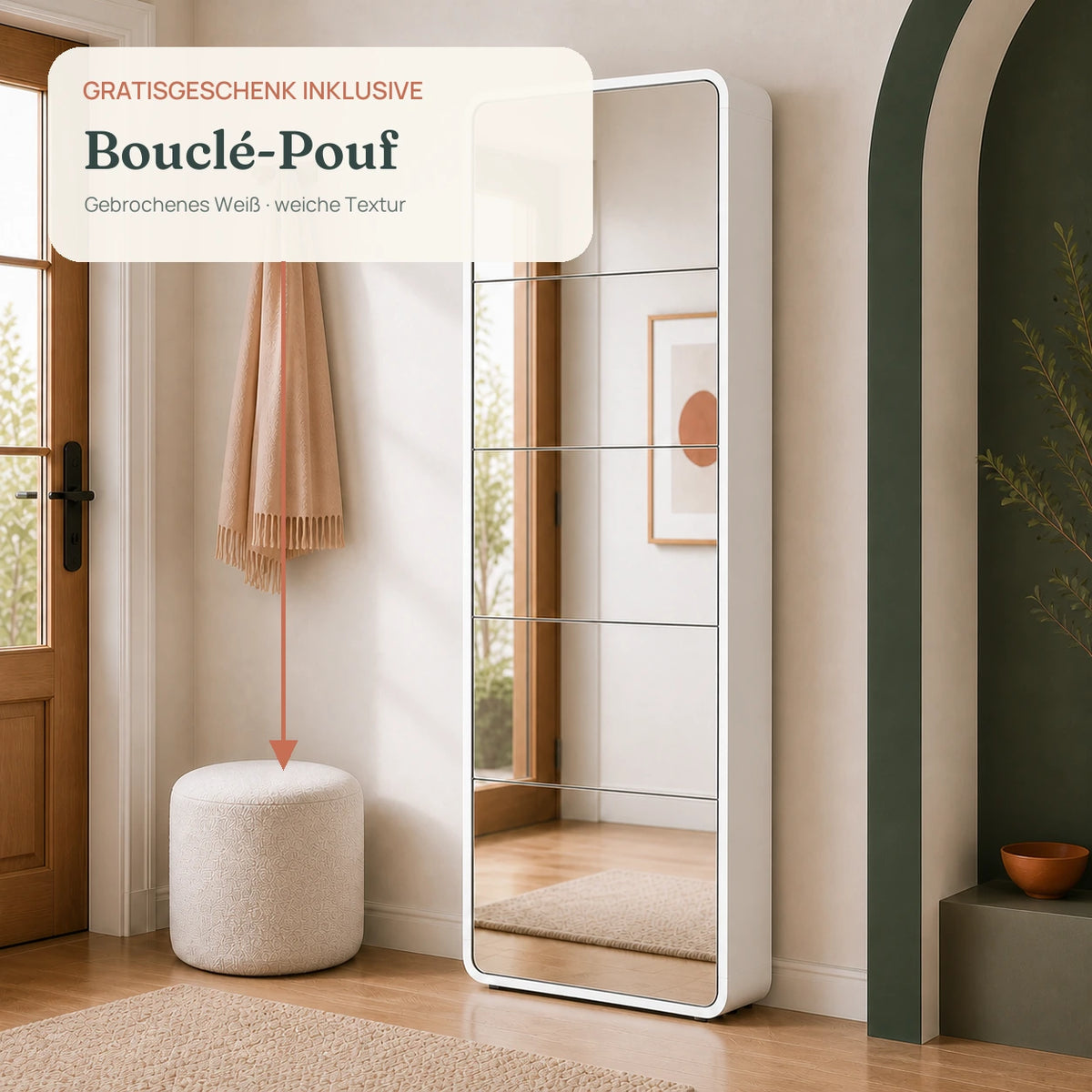 Elenvya Poise Bouclé Pouf gift — DE